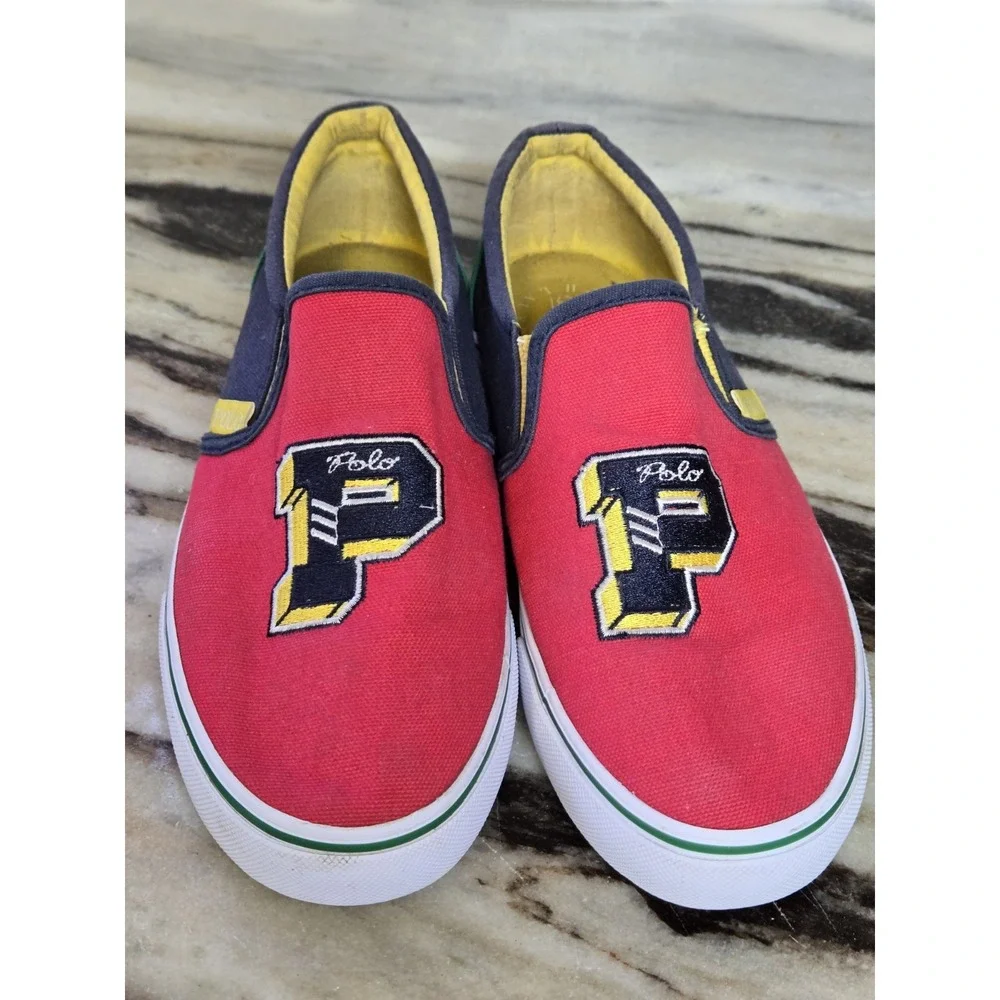 Polo Ralph Lauren Landyn Slip On Casual Red Blue‎ Green Yellow...Boys 5.5